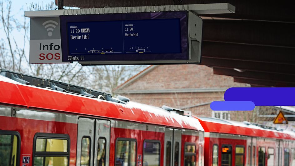 Zugzielanzeiger am Bahnhof